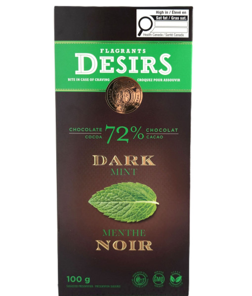 Flagrants Desirs<br>72% Chocolat noir à la menthe<br>100 g