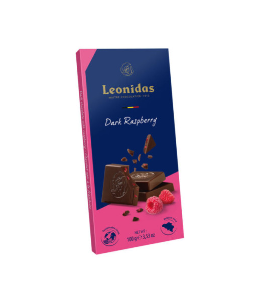 Leonidas<br>Dark Chocolate Raspberry Tablet<br>100g