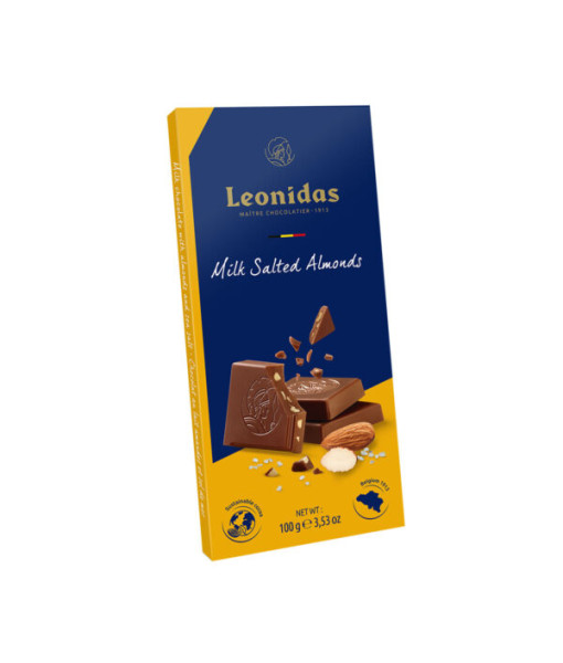 Leonidas<br>Milk Chocolate Salted Almonds Tablet<br>100g