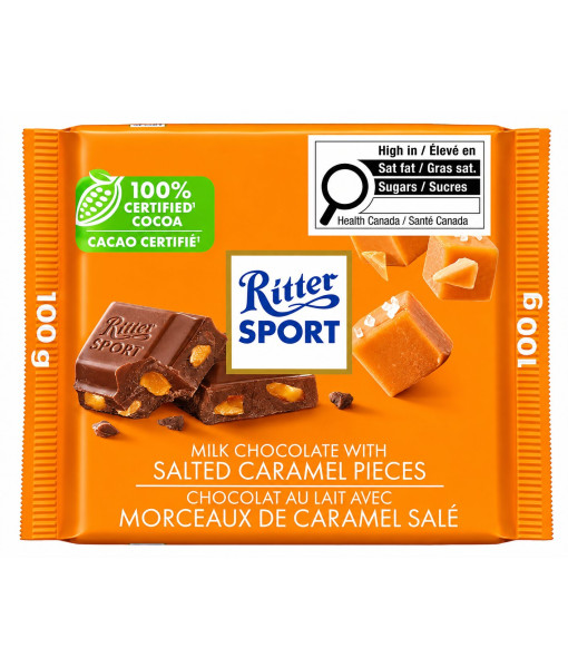 Ritter Sport<br>Chocolat au lait avec Morceaux de Caramel Salé<br>100 g