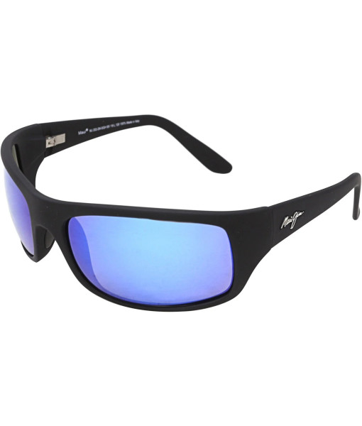 Maui Jim  <br> PEAHI <br> Monture Noir Mat Caoutchouc, Verre Bleu Hawaï