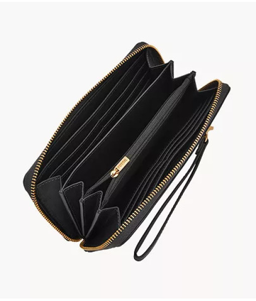 Fossil<br>Portefeuille long à glissière Lennox<br>Noir