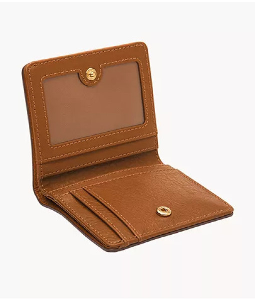 Fossil<br>Petit portefeuille à deux volets Logan<br>Brun cuir
