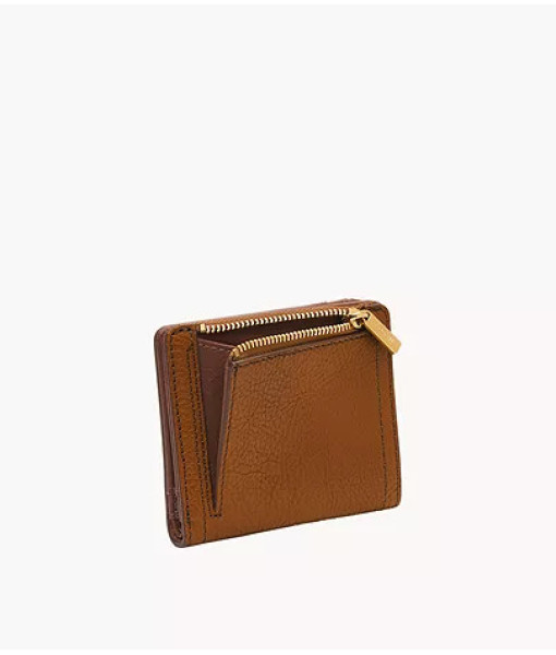 Fossil<br>Petit portefeuille à deux volets Logan<br>Brun cuir