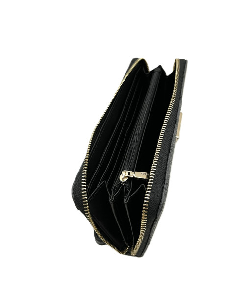 Guess<br>Portefeuille grand format zippé Laurel<br>Charbon Logo