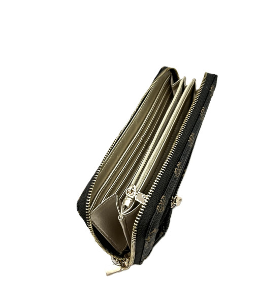 Guess<br>Womens Laurel Large Zip Around Wallet Handbag<br>Mocha Logo