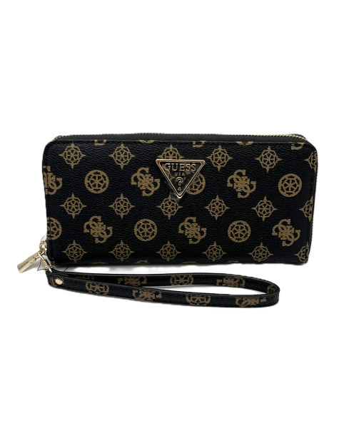 Guess<br>Womens Laurel Large Zip Around Wallet Handbag<br>Mocha Logo