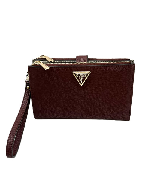 Guess<br>Eco Gloriana Double Zip Organizer Wallet<br>Burgundy