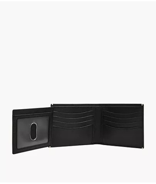 Fossil<br>Portefeuille à deux volets avec fenêtre transparente rabattable Westover<br>Noir
