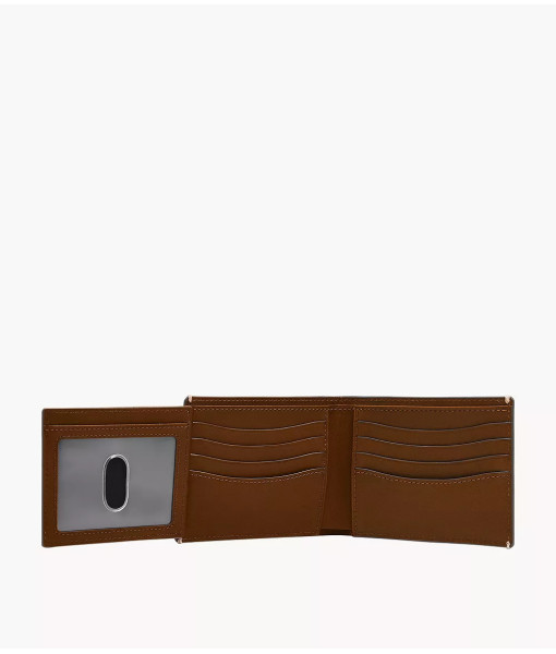 Fossil<br>Portefeuille à deux volets avec fenêtre transparente rabattable Westover<br>Brun moyen