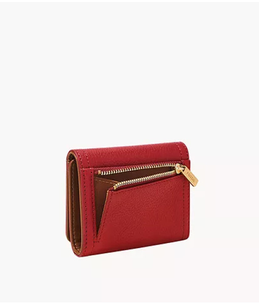 Fossil<fr>Portefeuille à trois volets RFID Logan<br>Grenat