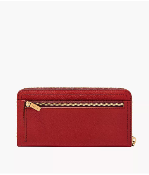Fossil<br>Pochette à glissière RFID Logan<br>Grenat
