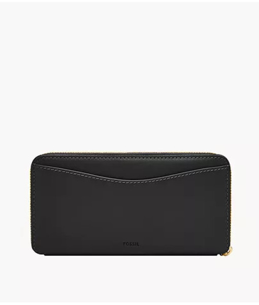 Fossil<br>Portefeuille long à glissière Lennox<br>Noir