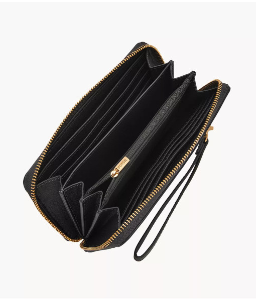 Fossil<br>Portefeuille long à glissière Lennox<br>Noir