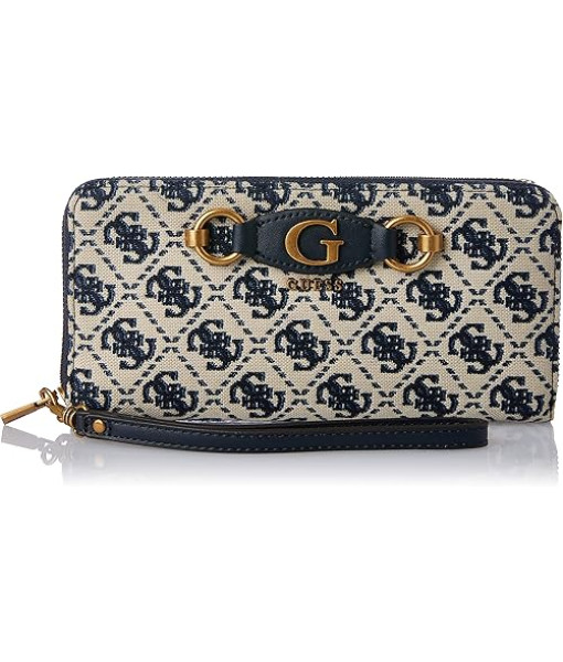 Guess<br> Izzy SLG Large Zip Around Wallet for Women<br>Navy