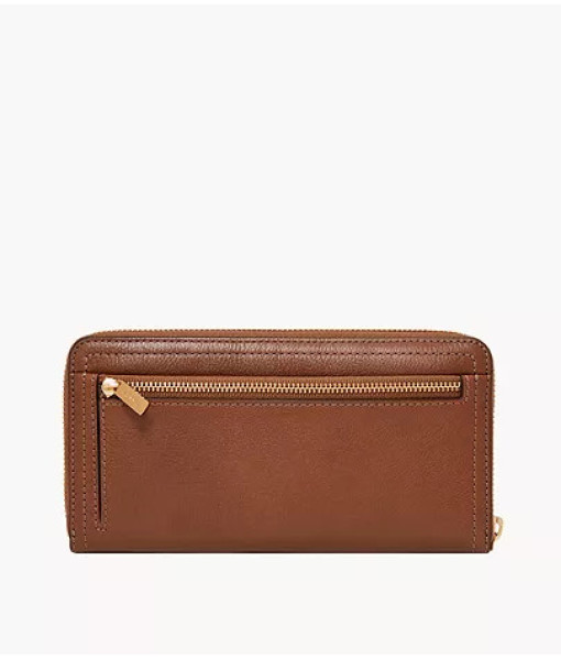 Fossil<br>Pochette entourée d’une glissière RFID Logan<br>Brun