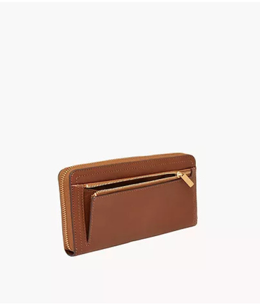 Fossil<br>Pochette entourée d’une glissière RFID Logan<br>Brun