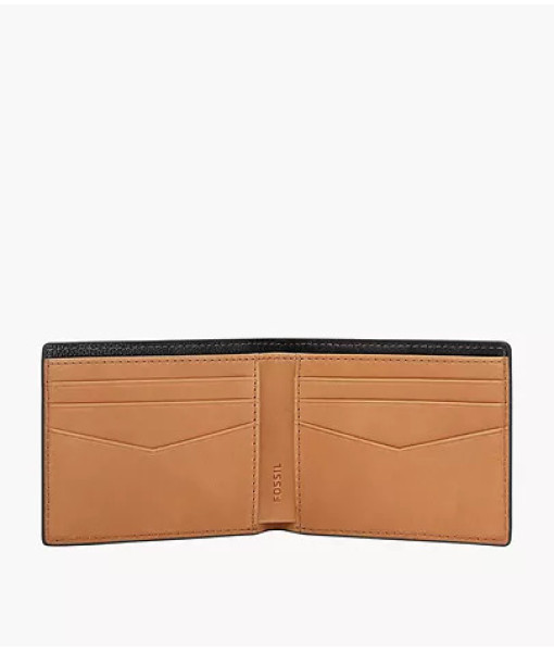 Fossil<br>Portefeuille à deux volets Steven<br>Noir Ardoise