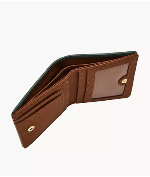 Fossil<br>Petit portefeuille à deux volets RFID Logan<br>Vert émeraude