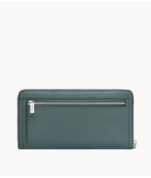 Fossil<br>Porte-monnaie zippé GM RFID Logan<br>Bleu ciel poudré