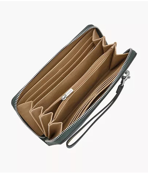 Fossil<br>Porte-monnaie zippé GM RFID Logan<br>Bleu ciel poudré