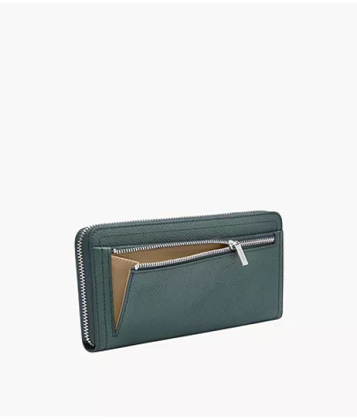 Fossil<br>Porte-monnaie zippé GM RFID Logan<br>Bleu ciel poudré