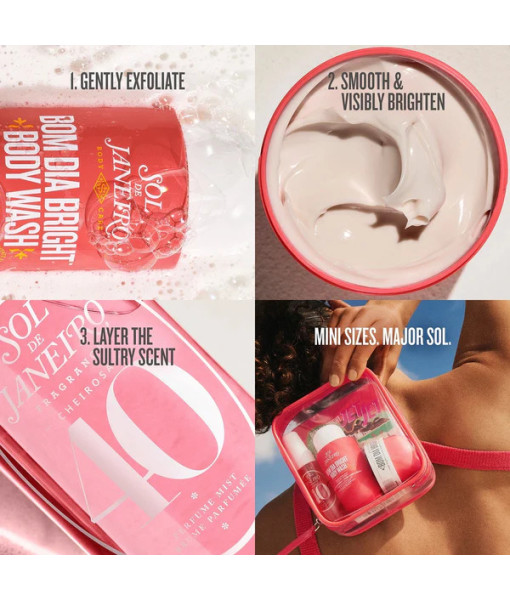 Sol de Janeiro<br>Ensemble voyage<br>Bom Dia Bright Jet Set<br>30ml + 90ml + 50ml