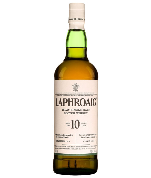 Laphroaig 10 Ans Islay Single Malt Scotch<br>Whisky écossais | 750 ml | Royaume Uni