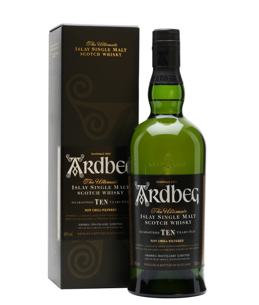 Ardbeg 10 Ans Islay Single Malt Scotch<br>Whisky écossais | 1 L | Royaume Uni