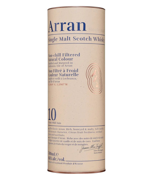 The Arran Malt 10 Ans Scotch Single Malt<br>Whisky écossais | 700 ml | Royaume Uni