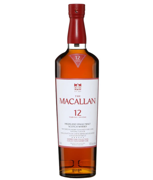 The Macallan Sherry Oak 12 Ans Highland Single Malt<br>Whisky écossais   |   750 ml   |   Royaume Uni,  Écosse