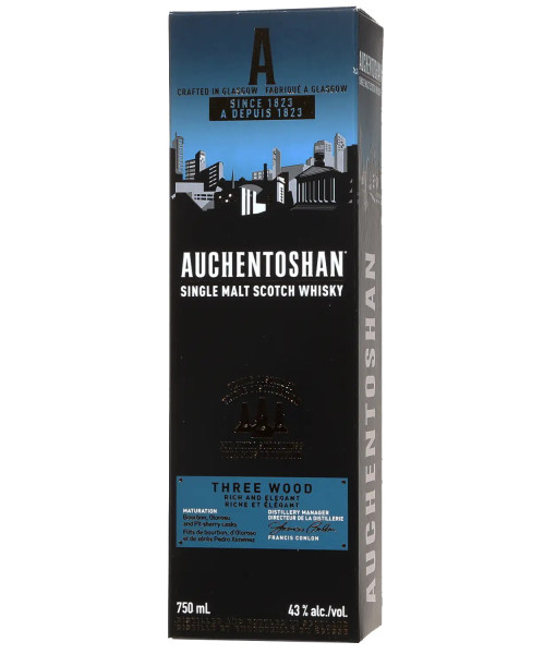Auchentoshan Three Wood Single Malt<br>Whisky écossais   |   750 ml   |   Royaume Uni,  Écosse