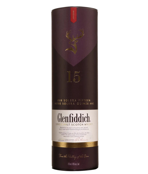 Glenfiddich 15 Ans Solera Highland Single Malt Scotch Whisky<br>Whisky écossais   |   750 ml   |   Royaume Uni,  Écosse