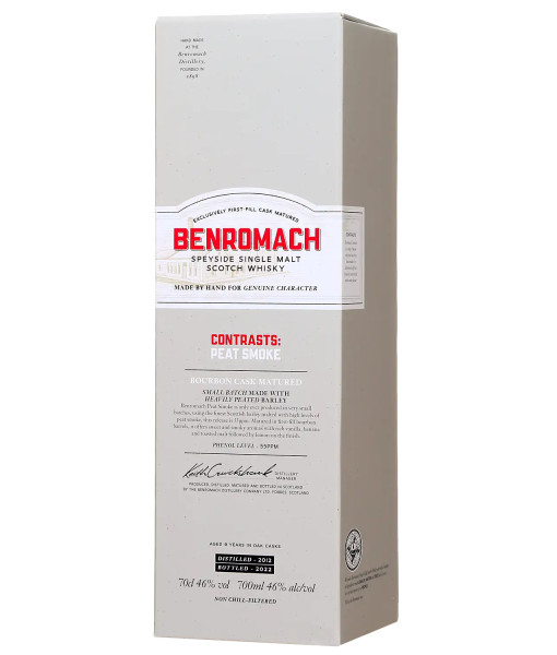 Benromach Peat Smoke Speyside Scotch Single Malt<br>Whisky écossais   |   700 ml   |   Royaume Uni,  Écosse