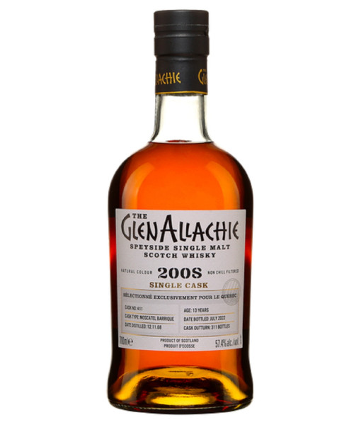GlenAllachie Single Cask 2008 Cask #411 Moscatel Barrel Speyside Single Malt<br>Scotch whisky   |   700 ml   |   United Kingdom  Scotland