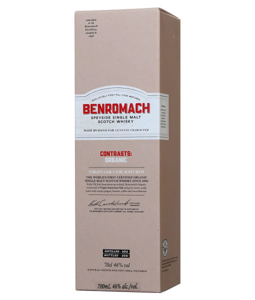 Benromach Organic Speyside Single Malt<br>Whisky écossais | 700 ml | Royaume Uni, Écosse Benromach Organic Speyside Single Malt<br>Whisky écossais | 700 ml | Royaume Uni, Écosse