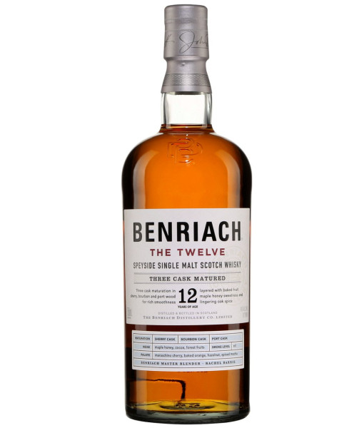 BenRiach The Twelve Speyside Single Malt<br>Whisky écossais   |   750 ml   |   Royaume Uni  Écosse