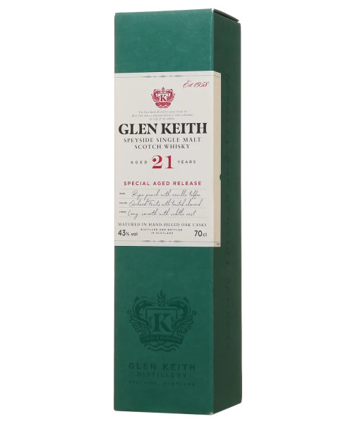 Glen Keith 21 YO Vallée de Spey Single Malt<br>Whisky écossais   |   700 ml   |   Royaume Uni  Écosse