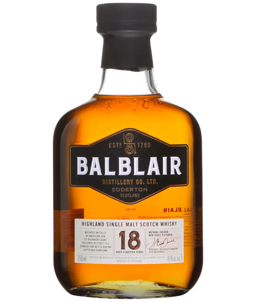 Balblair 18 ans Highland Single Malt<br>Whisky écossais   |   750 ml   |   Royaume Uni  Écosse