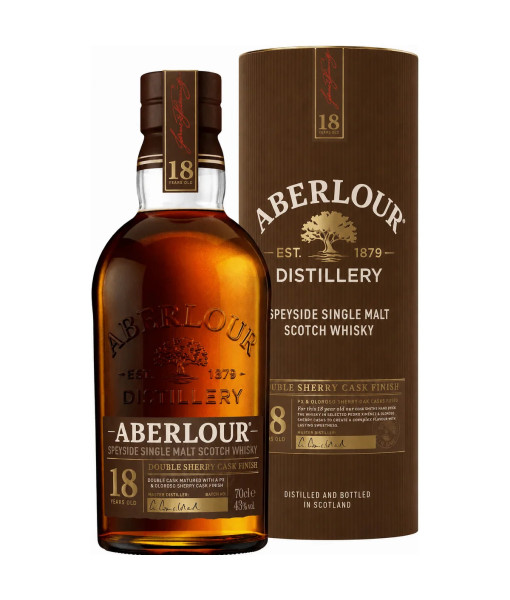 Aberlour 18 Ans Double Sherry Cask Speyside Single Malt <br>Whisky écossais   |   700 ml   |   Royaume Uni, Écosse