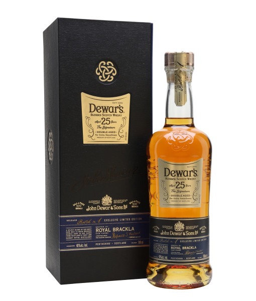 Dewar's The Signature 25 Year Old Blended Scotch Whisky<br>Whisky écossais | 700 ml | Royaume Uni, Écosse