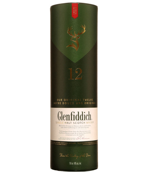 Glenfiddich 12 Ans Highland Single Malt Scotch Whisky<br>Whisky écossais   |   750 ml   |   Royaume Uni  Écosse