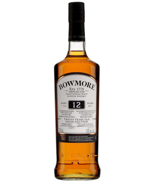 Bowmore 12 Ans Islay Single Malt Scotch<br>Whisky écossais | 750 ml | Royaume Uni