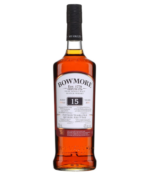 Bowmore 15 ans Islay Single Malt Scotch<br>Whisky écossais | 750 ml | Royaume Uni