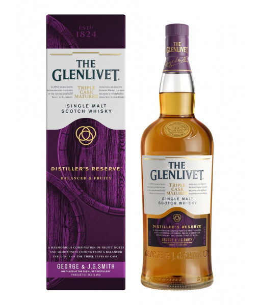 The Glenlivet Triple Cask Distillers Reserve Single Malt Scotch<br>Whisky écossais | 1 L | Royaume Uni
