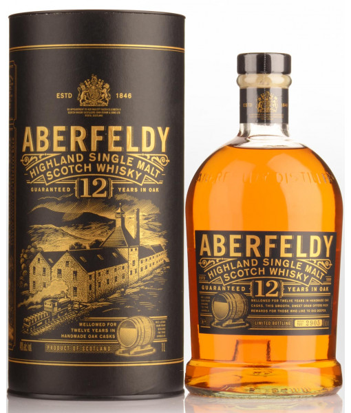 Aberfeldy 12 Single Malt Scotch<br>Whisky écossais | 1 L | Royaume Uni