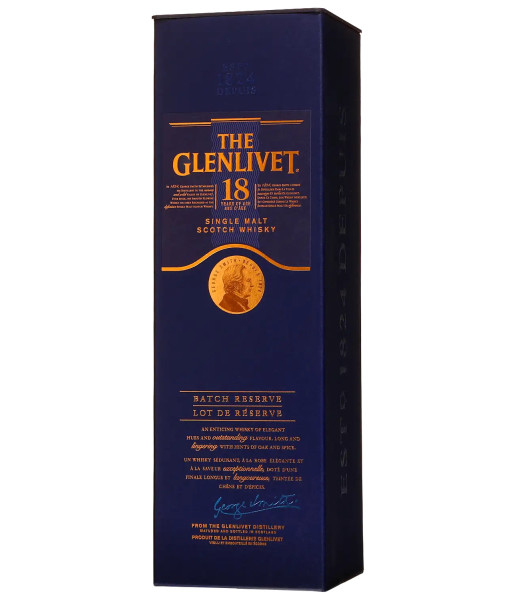 The Glenlivet 18 Ans Highland Single Malt<br>Whisky écossais   |   750 ml   |   Royaume Uni,  Écosse